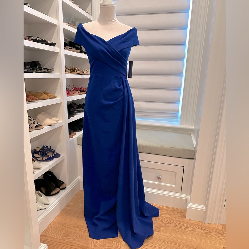 NWT Elegant Teri Jon Blue Evening Gown sz 2